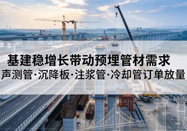 清镇基建稳增长带动预埋监测管材需求，声测管、沉降板、注浆管订单持续放量